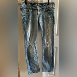 BKE Light Stella Slim Bootcut Distressed Stretch Jeans - 27